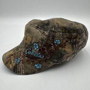 Cabela's Realtree Camo Military Cadet Adjustable Strap Floral Embroidered Hat